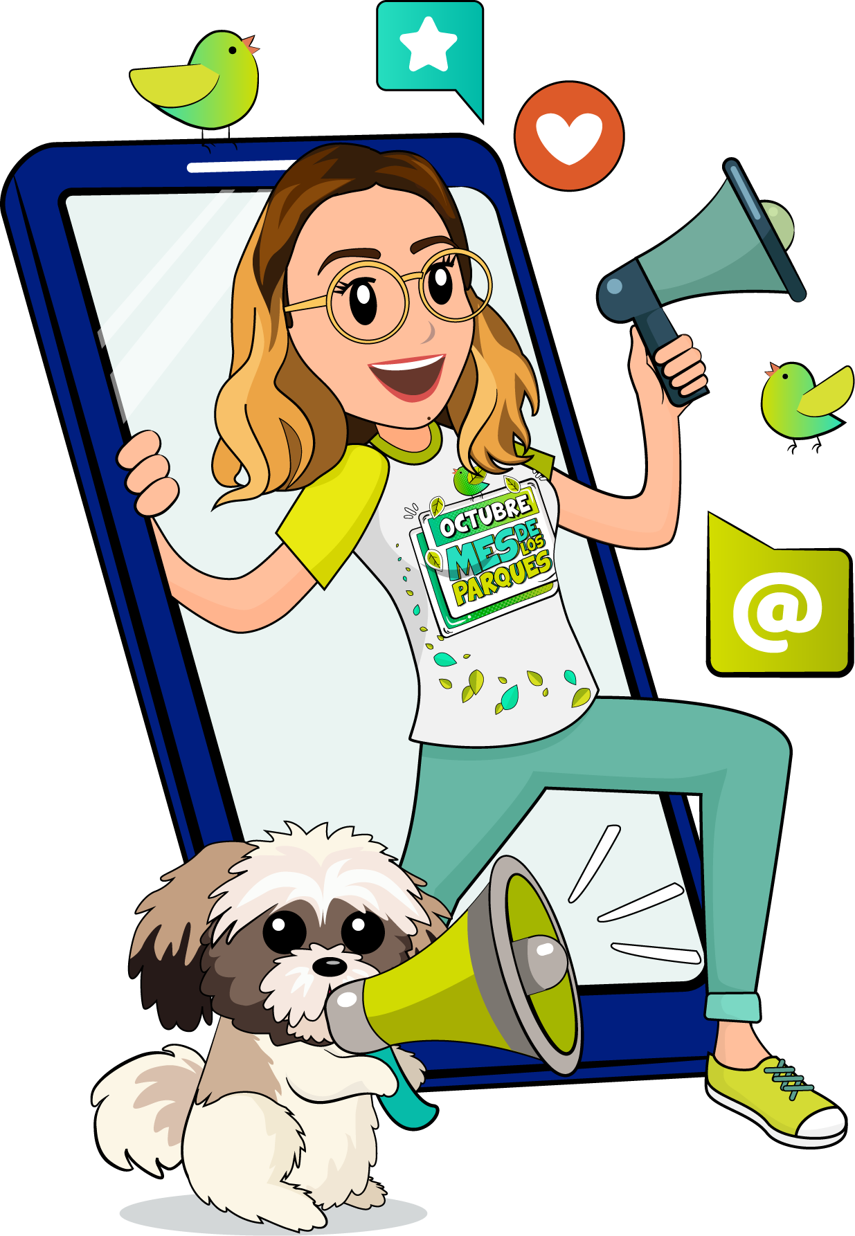 Perrito promocionando Mes de los Parques